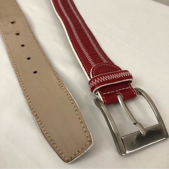 Vintage Sz L Patriotic Country Western Leather Belt - Picture 9 of 14